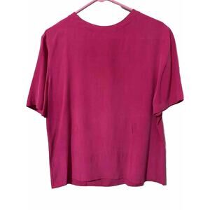 Preston & York 100% Silk Size Large Hot Pink Blouse